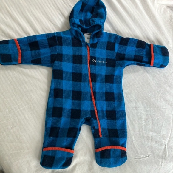 Columbia 6 months infant size Blue and Orange Kids fleece One Piece - Picture 9 of 13
